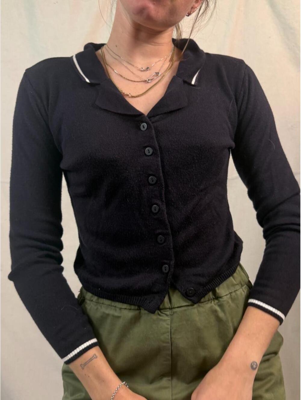 Vintage Ann Taylor Black Knit Cardigan Top